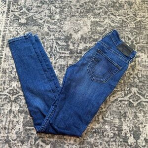 Women’s True Religion Halle Mid Rise‎ Super Skinny Jean Dark Wash size 25